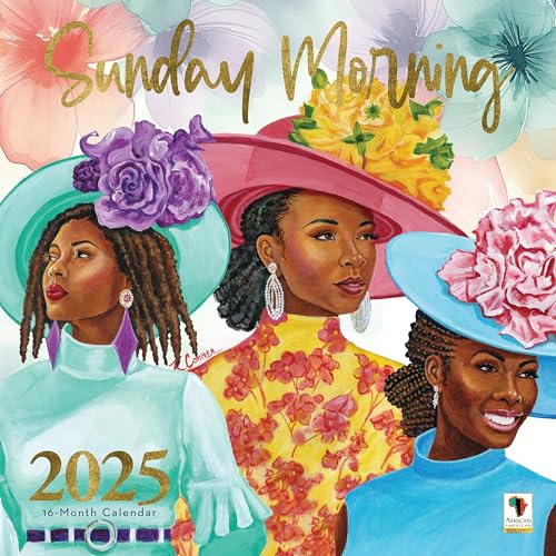 African American Expressions Wandkalender 2025 – Monatskalender zur Feier der schwarzen Kultur & Geschichte – 30,5 x 30,5 cm Kalender zum Aufhängen – 16 Monate – Sonntagmorgenkalender