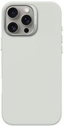 DECODED Silicone Case for iPhone 16 Pro Max, Premium Soft-Touch, Antibacterial Coating, MagSafe Compatible, Drop and Impact Protection, Metal Buttons, Solid Grip, Stone Gray