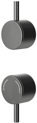 Wholesale Domestic Colore Gunmetal Grey Industrial Style Fully Knurled Control Handle Set for Twin Shower Valve