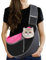 Pawaboo Hund Tragetuch Tragetasche, Hand Frei Atmungsaktiv Mesh Tasche für Welpen Katze, Drawstring Hund Papoose mit Verstellbarem Riemen und Tasche, Crossbody Schulranzen Hunde Handtasche, S, Magenta