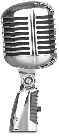 Cpolebev Microfono in Metallo Vintage per Microfono Palmare Dinamico Cablato 55SH per La Registrazione dal in Studio di Karaoke