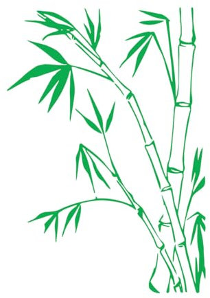 Stickers muraux en vinyle Motif de plante de bambou Feuilles de bambou 32x46cm Amovible sans laisser de colle Vert