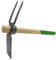 Tradineur - Azada con 2 Picos y Mango de Madera, Cabezal con Borde Afilado, diseño Templado y Forjado, 450 g, Ideal para Agricultura y jardinería, fácil manejo - 40 cm