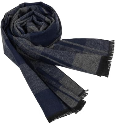 XuoAz Mens Scarf Winter Plaid Scarf Thick Warm-Shawl Long Tartan Scarves for Men Cold Weather