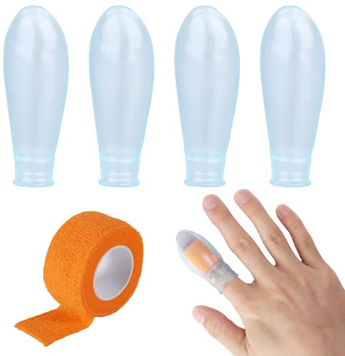 4pcs Waterproof Finger Protectors, Reusable Silicone Finger Cover Sleeve