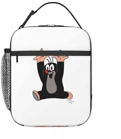 QIOEURYU Reisetaschen Cartoon Kleiner Maulwurf Isolierte Lunchtasche für Frauen tragbarer lustiger Mole Thermokühler Mittagsbox Arbeit Schulgeschenke