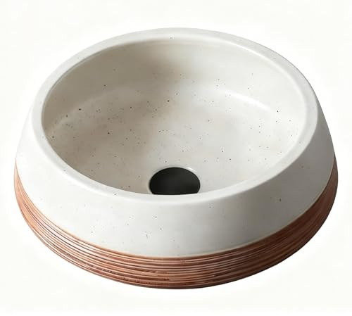 Lavabo de Cerámica para Baño, Lavabos Sobre Encimera, para Tocador, Hogar o Balcón, Lavabo de Cerámica Creativo(Natural,Small)