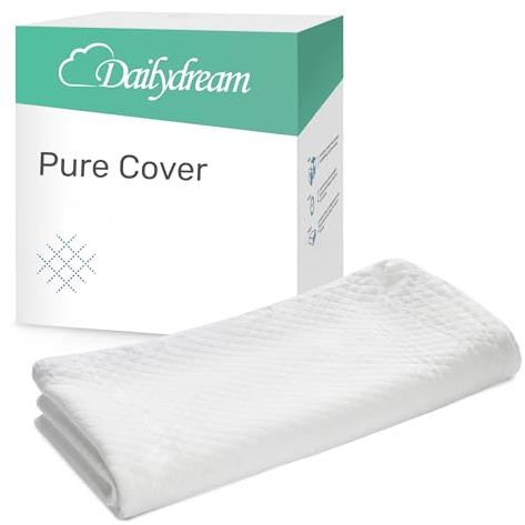 Dailydream Topper Bezug Pure 160x200x5 cm | Matratzentopper Ersatzbezug | Waschbar, rutschfest & atmungsaktiv | Bezug für Topper 60% Polyester, 40% Viskose | Oeko-TEX-Zertifiziert