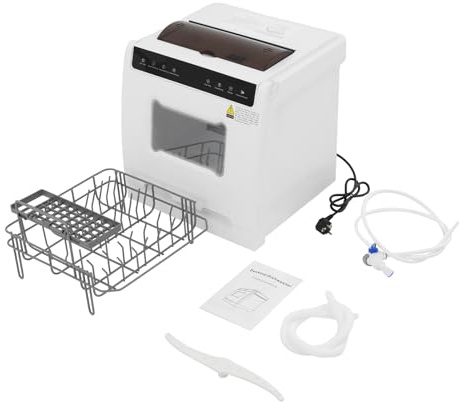 BTGSHYNM 220 V Mini Geschirrspüler, Multifunktionaler Tischgeschirrspüler mit Touchscreen und Versenkter Griff, Warmlufttrocknung, 360 Grad Drehdüse, Spülmaschine für Haushalt Wohnung Wohnmobil