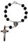 TALISMAN4U Heiliger Benedikt-Medaille, ein Jahrzehnt, katholischer Rosenkranz, schwarze Gebetsperlen mit Kreuz, Kruzifix, Heiliges Land Geschenk, Glas