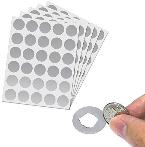150 Stück, 25mm Rubbelaufkleber Rubbellose Selber Machen, Scratch off Sticker - Silber