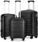 KONO Gepäcksets Koffer Trolleys Set 3 Teilig Kofferset Polypropylen Hartschalenkoffer Reisekoffer mit 4 Rollen und TSA Schloss, Kofferset-XL-L-M (Schwarz)