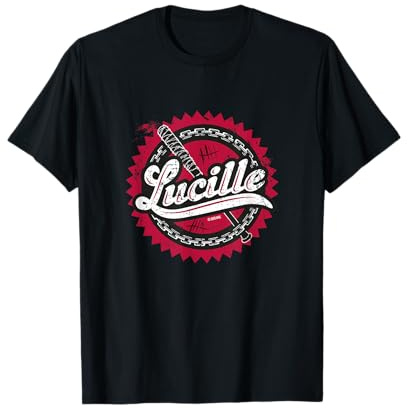 AMC The Walking Dead Lucille T-Shirt, Herren, Schwarz, S, Kurzarm, Klassische Passform, U-Ausschnitt, Klassisches Horror-T-Shirt, Einfarbig, 100% Baumwolle, Imported