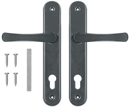 ADGO Türdrücker - Drückergarnitur - Türklinke - Haustürgriff - Tür Griffe Set Innen - 90 mm - Türgriffe - Langschildgarnitur - Profilzylinder - Zimmertüren - Türgriffe Innentüren