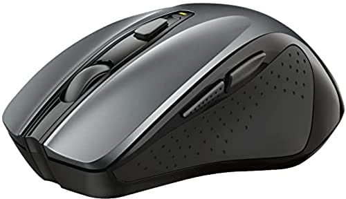 Trust Nito Kabellose Maus, Ergonomische Komfortable Funkmaus mit Daumenablage, USB-Mikroempfänger, 800-2200 DPI, 6 Tasten, Batterie Enthalten, PC Mac Computer Laptop MacBook Chromebook, Schwarz