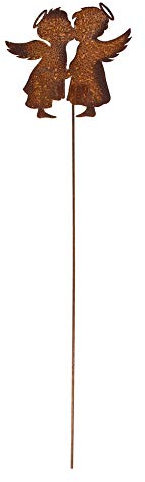 Rost Gartenstecker küssende Engel 121 cm