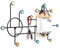 AI HUI Kreativ Dekorativ Kleiderhaken Runden Eisenkunst Multifunktion Wand-Garderobe Türhängeleiste Speicher anzeigen Flur Garderobenleiste (12 Hooks, Multicolor)