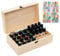 Holzsammlung Ätherische Öle Holzbox, 36 Löcher Aromatherapie Öle Flaschen Tragbar Tragen Organisator Multifunktions Geschenk Aufbewahrungsbox für Nagellack, Duftöle, Lippenstift und Parfümlagerung
