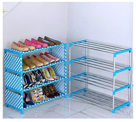 ZAW Schuhschrank Schuhregal Wohnzimmer Schuhregal Platzsparende Schuhschrank Vlies Kann Platz for 12-18 Paar Schuhe Abnehmbare (Color : Blue, Größe : 23.6''*11''*20.1'')