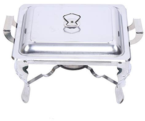 Calentador de alimentos de 6 litros, recipiente de acero inoxidable, recipiente cuadrado para alimentos, para catering, buffet y fiestas