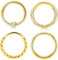 AceFun 1,2mm Helix Piercing Gold Nase Lip Septum Clicker Set Hinged Clicker Edelstahl 16G 8mm Segment Clip on Tragus Helix Daith Ohrpiercing Ring