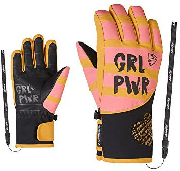 Ziener Mädchen LIWA Ski-Handschuhe/Wintersport | wasserdicht, Primaloft, modisch, golden Milk.Vanilla pink, 3,5