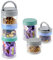 GEEZY Stackable Food Tower Container Kid Lunch Box 3 Pieces Set Removable Handle Food Kitchen Organiser Vegetables Nuts Snack Lock Storage Jars