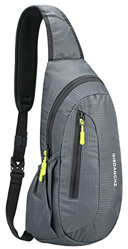 PivotWing Sling Bag Brusttasche Herren Kleiner Rucksack Damen Shoulder Crossbody Crossover Bag Mini Rucksack Klein Schultertasche Brust Tasche Rucksäcke Sporttasche Umhängetaschen Crossbag, Hellgrau