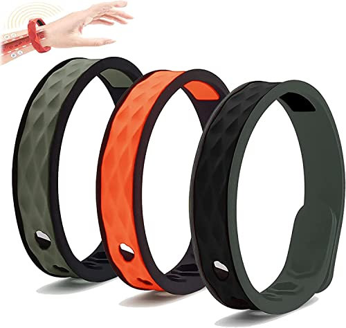 KNURL RedUp Ferninfrarot-Armband, negative Ionen, antistatisches Sportarmband, Lymphen-Drainage, magnetisches Armband (D) 3 Stück