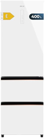 Cecotec Frigorífico Puerta Francesa De 400 L Bolero Coolmarket Combi Fd 400 White Glass E. Frigorífico Con Sistema Total Nofrost, Distribución Multi Airflow Y Compresor Inverter Silencioso
