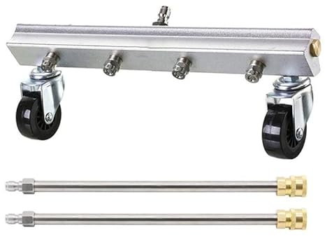 Aim Tools Nettoyeur Haute Pression Balai à Eau 13 Pouces Nettoyeur de Surface pour Nettoyage de Sol 4000PSI 1/4 Connexion Rapide, avec 2 Baguettes d'Extension pour Allées Patios Trottoirs