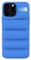 The Puffer Hülle für iPhone 11 6,1 Zoll Trendy Komfort Plüsch Daunen Soft Touch Jacke 3D Schutzhülle [Hoher Schutz Anti-Kratzen Mikrofaser Futter] (Blau)