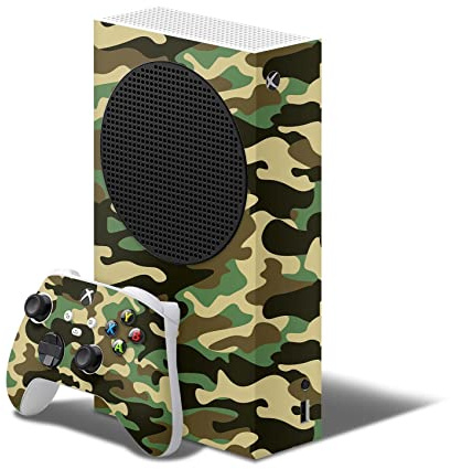 Skins4u Skin Design Schutz Folie Vinyl Aufkleber Sticker kompatibel mit Xbox Series S Gaming Wrap Faceplate Skins Cover Konsole + Controller Skin Wood Camo