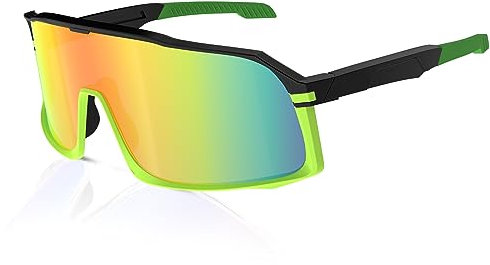 Polarisiert Fahrradbrille mit 4 wechselgläser,Herren Damen Sportbrille,TR90 Rahmen,UV400,Windschutz Radsportbrille für Outdoorsport, Autofahren,Radfahren, Baseball,Laufen,Wandern