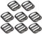 Uxcell Metal Ladder Buckle Slider Tri-Glider Metal Adjustable Buckles, 8pcs 25mm(1) Inner Width for Webbing Backpack Strap, Gun-black