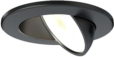 Ledvion LED Einbaustrahler, Schwarz, 5W, IP65, CCT, COB, Ø75mm, Dimmbar, Einfache Installation, 5 Jahre Garantie, Badezimmer Einbaustrahler, Dimmbare LED