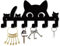 CREATCABIN Schwarzer Katzen-Schlüsselhalter Wandmontage,Schlüsselhaken,Metall-Schlüsselaufhänger Metall-Schlüssel-Hänge-Organizer,Wanddekoration,Haken Für Eingangsbereich,Vordertür,Flur,Büro,27x13cm