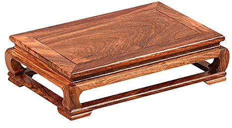 MaGiLL Support de pot de fleur Base de vase en bois Base en bois Oriental Luxe Rectangle Bois Plantes en pot Présentoirs Piédestal 2,9 pouces de haut Tabouret pour plantes