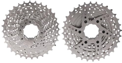 Tbest Rennrad Kassette 34, Schraubkranz 9 Fach,9/10/11/12-Gang-Kassette,32/36/42/46T Fahrrad-Kassette,Rennrad-ilauf-Kassette,Fahrrad-Kettenrad,Fahrrad-Ersatzzubehör (9S 11-32T Silber)