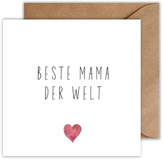 WBdesignz Muttertag Karte mit Umschlag - Mama Karte zum Geburtstag Glückwunschkarte zum Geburtstag (125 x 125 mm)
