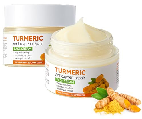 Kurkuma Gesichtscreme für Frauen - Kurkuma Anti-Aging Gesichtscreme - Dunkle Flecken Entferner für das Gesicht - Feuchtigkeitscreme Gesichtspflege Hydratisierend Anti-Oxidation - Festigung Glättung