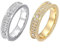 RaiOne Damen Silber Gold Edelstahl Halb Ewigkeitsringe Vorsteckring Zirkonia Verlobungsringe Zirkonia Ehering Partnerringe Schmuck (Ring gold 54)