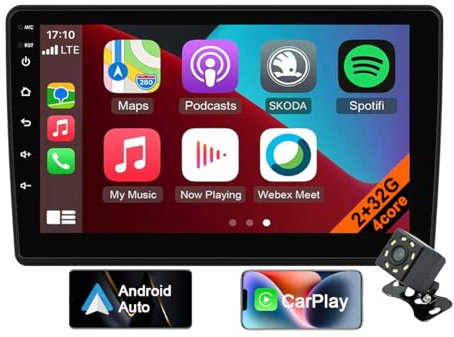 Android 12 Autoradio für FIAT Ducato/Peugeot Boxer/Citroen Jumper 2006-2022 mit CarPlay, Android Auto, 9 Zoll Autoradio GPS-Navigation, Lenkradsteuerung, MirrorLink, Bluetooth(Type 2, 2+32GB)