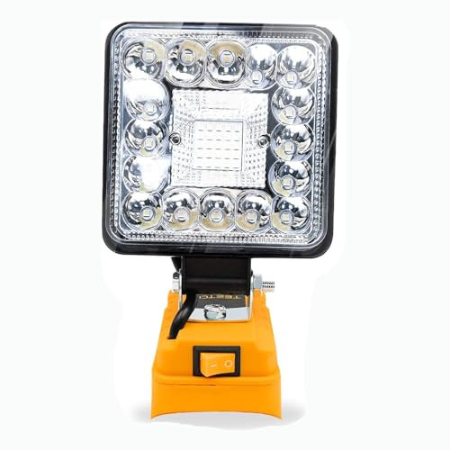 Work Light Compatible with Dewalt 20V Battery, Cordless LED Work Light 48W 3800LM, Low Voltage Protection, 2 USB Charging Ports Lighting Tool for Workplace and Outdoor(Battery not Included)