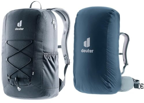 deuter Gogo Tagesrucksack (25 L), Schwarz & Unisex-Adult Raincover I Regenhülle, ara, 20-35 L
