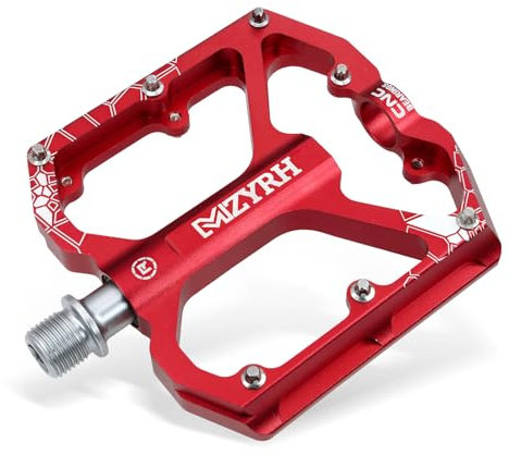 MZYRH Mountainbike Pedale, 9/16 3 Lager Fahrradpedale, rutschfeste leichte Aluminiumlegierung Fahrrad Plattform Pedale für Mountainbike, Rennrad (Rot)