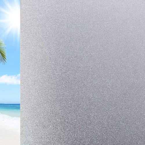 Fenster Sichtschutz Selbstklebend 80 x 200 cm Wärmeisolierung Reflektierende Anti UV Uv-Schutz Statisch Haftende Folie UV Schutzfolie Glasfolie für Büro Und Haus, Rein matt