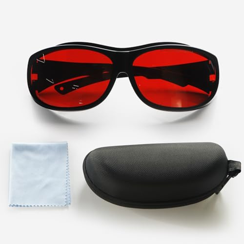 FONLAND Laserschutzbrille für Lasergravurmarkierung OD5+ OD7+ 200–540nm,200-460&800-2000nm Nahinfrarotlicht, Blau, Grün, UV-Lichtfaser Laserbrille