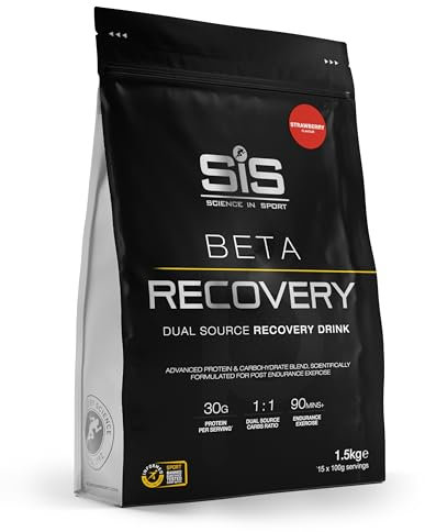 Science in Sport BETA Recovery Pulver 1,5 kg Erdbeere - Regenerations Sportgetränke Pulver mit Kohlenhydraten und Proteinen im 2:1 Verhältnis, Getränkepulver zur Trainingsunterstützung