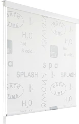 Gecheer Duschrollo Duschvorhang Dusche Rollo Wasserfest Schnelltrocknend Badewannenvorhang, Schnelltrocknendes Rollo für Dusche & Badewanne,140x240 cm SplashDesign